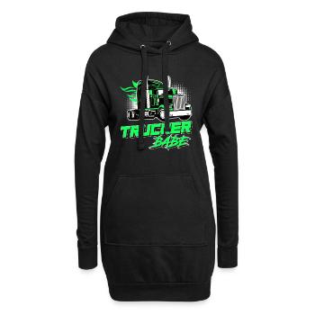 Lastwagen Fahrerin LKW-Fahrerin Trucker Frauen - Hoodie-Kleid - Schwarz - Vorne