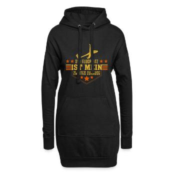 Flugplatz ist mein zweites Zuhause Segelflug - Hoodie-Kleid - Schwarz - Vorne