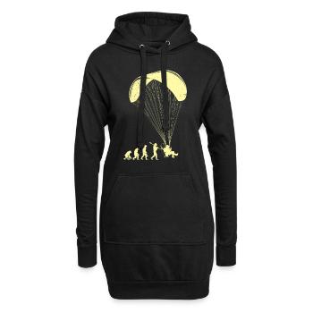 Paramotor Evolution Affe Mensch Paraglider - Hoodie-Kleid - Schwarz - Vorne