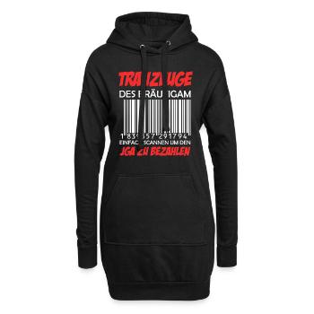 Trauzeuge des Bräutigam Strichcode JGA - Hoodie-Kleid - Schwarz - Vorne