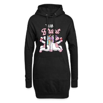 Team Braut Einhorn Geschenk Junggesellin JGA - Hoodie-Kleid - Schwarz - Vorne