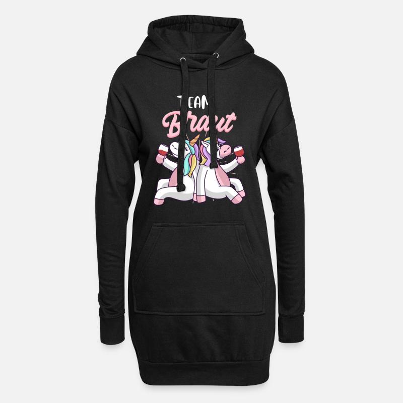 Team Braut Einhorn Geschenk Junggesellin JGA - Hoodie-Kleid - Schwarz