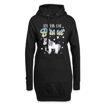 Ich bin die Braut Junggesellin Einhorn - Hoodie-Kleid - Schwarz - Vorne