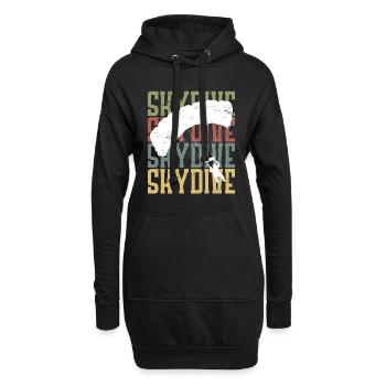 Fallschirmspringer Motiv Skydive Skydiver - Hoodie-Kleid - Schwarz - Vorne