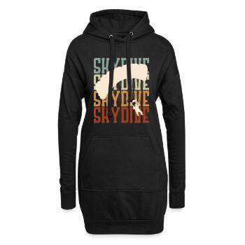 Skydiver Vintage Logo Parachutiste Retro - Sweat-shirt à capuche long Femme - noir - Devant