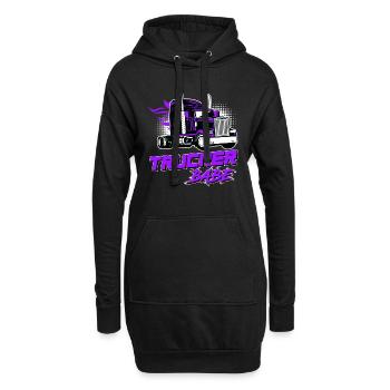 LKW-Fahrerin Trucker Babe Spruch LKW Truck - Hoodie-Kleid - Schwarz - Vorne