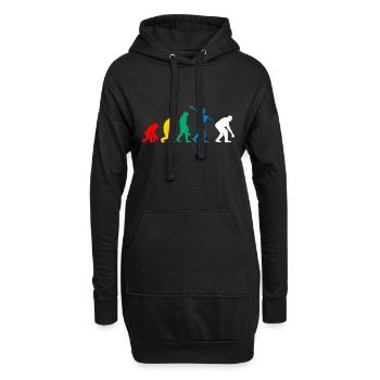 Boule Affen Mensch Evolution Boccia Spieler - Hoodie-Kleid - Schwarz - Vorne
