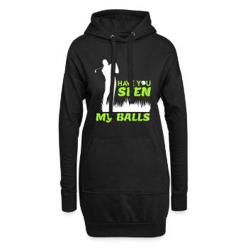 Golfeur blague fun balles de golf maturité - Sweat-shirt à capuche long Femme - noir - Devant