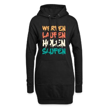 Trinkspiel Flunkyball Saufspiel Party Studenten - Hoodie-Kleid - Schwarz - Vorne