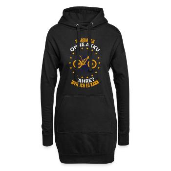 Fahrradfahren radfahren Fahrrad no Akku Spruch - Hoodie-Kleid - Schwarz - Vorne