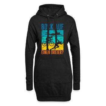 Triathleten Spruch Bock auf einen Dreier Triathlon - Hoodie-Kleid - Schwarz - Vorne