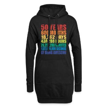 Drôle de cadeau d’anniversaire de 50e anniversaire, compte à rebours d’âge - Sweat-shirt à capuche long Femme - noir - Devant