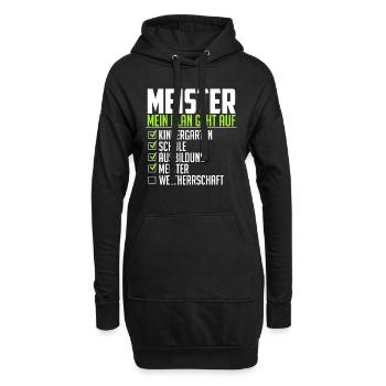 Meister lustiger Spruch Weltherrschaft Abschluss - Hoodie-Kleid - Schwarz - Vorne