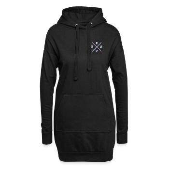 Raver Spruch Rave Hemdtasche Brusttasche Techno - Hoodie-Kleid - Schwarz - Vorne