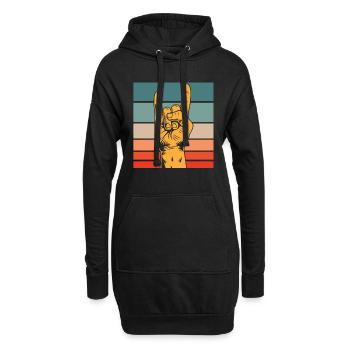 Rockmusik Rocker Symbol Retro Vintage Zeichen - Hoodie-Kleid - Schwarz - Vorne