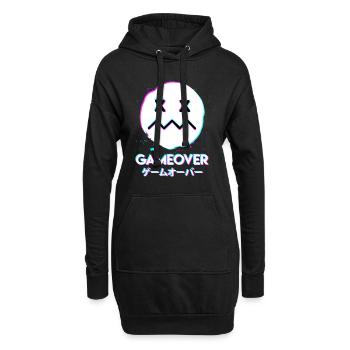 Game over Acid Techno Musique Japon - Sweat-shirt à capuche long Femme - noir - Devant