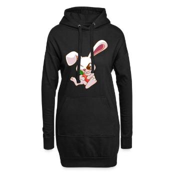 EInäugiger Hase Zombie Kaninchen Geschenk - Hoodie-Kleid - Schwarz - Vorne