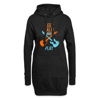 E-Gittare Guitaristes sort keep calm - Sweat-shirt à capuche long Femme - noir - Devant