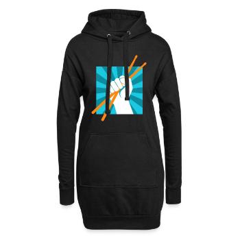 Drummer Drumsticks Batteur musicien Rocker - Sweat-shirt à capuche long Femme - noir - Devant