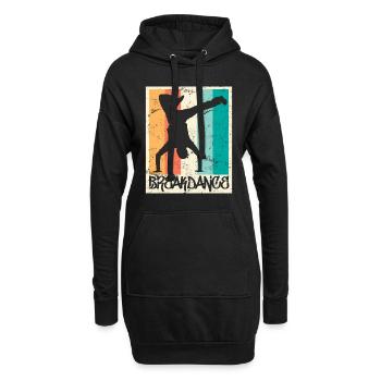 Breakdance Vintage B-Boy Breakdancer - Hoodie-Kleid - Schwarz - Vorne
