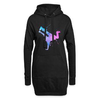 Street Art Breakdancer Moderne Abstrakte Kunst - Hoodie-Kleid - Schwarz - Vorne