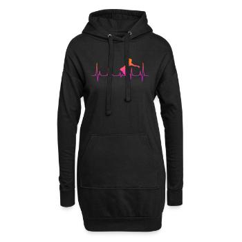 Breakdance Herzschlag Urban Dance Street Art - Hoodie-Kleid - Schwarz - Vorne