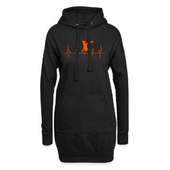 Street Art Urban Dance Breakdancer Herzschlag - Hoodie-Kleid - Schwarz - Vorne