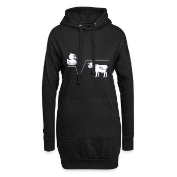 Mathe Witz N-te Wurzel aus Q Ente Wurzel Kuh - Hoodie-Kleid - Schwarz - Vorne