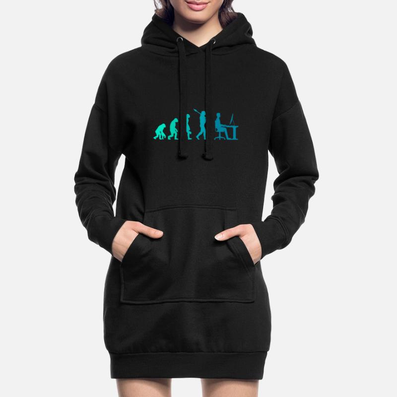 Programmeur Evolution Bureau bureau cadeau Sweat-shirt à capuche long Femme