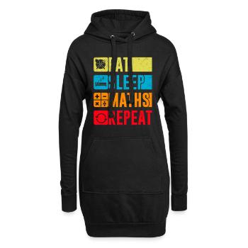 Eat Sleep Maths Repeat Mathe Mathematik Studium - Hoodie-Kleid - Schwarz - Vorne