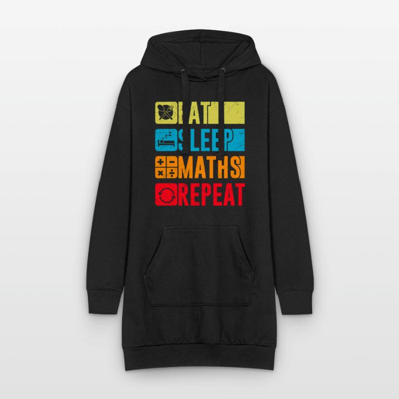 Eat Sleep Maths Repeat Math Mathematics Study Hoodie Dress