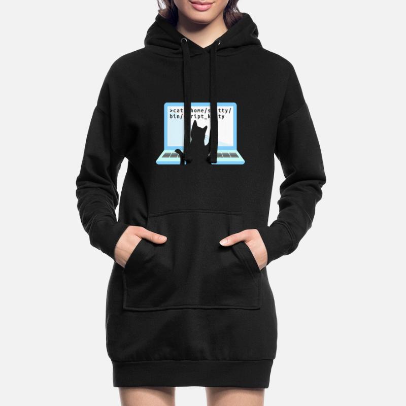 Katze als Programmierer Coder Katzenbesitzer Hoodie-Kleid