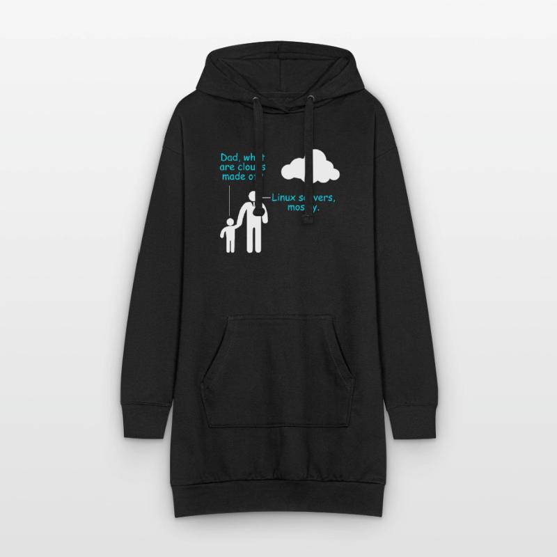 Coder Logiciel Développeur Blague Cloud Linux Server Sweat-shirt à capuche long Femme