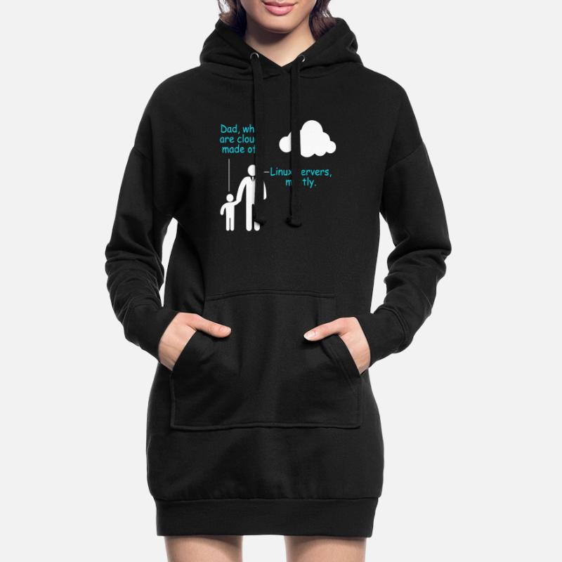 Coder Logiciel Développeur Blague Cloud Linux Server Sweat-shirt à capuche long Femme