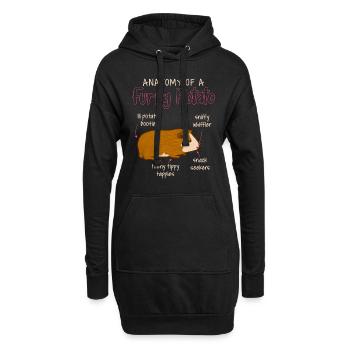 Anatomie d’un cobaye Furry Potato - Sweat-shirt à capuche long Femme - noir - Devant