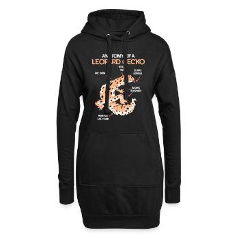 Terrarium Anatomie eines Gecko Echse Leopardgecko - Hoodie-Kleid - Schwarz - Vorne