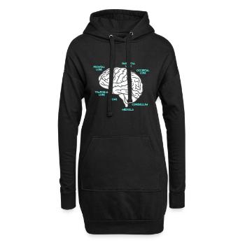 Anatomie eines Gehirns Medizin Student - Hoodie-Kleid - Schwarz - Vorne