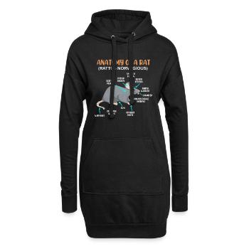 Anatomy of a Rat animal de compagnie Rat - Sweat-shirt à capuche long Femme - noir - Devant