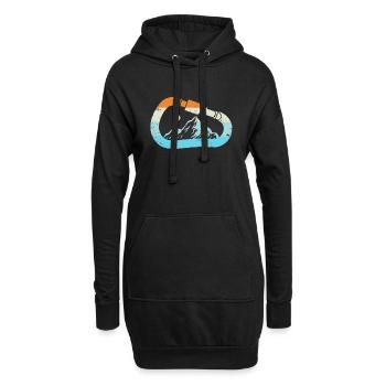 Kletter Karabiner Berge Bergsteigen Felsklettern - Hoodie-Kleid - Schwarz - Vorne