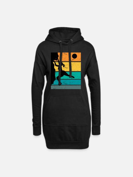 Retro Boulder Felsklettern Freiklettern - Hoodie-Kleid - Schwarz