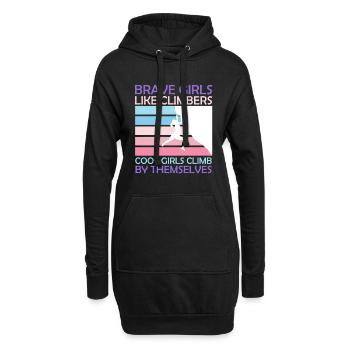 Coole Mädels Kletter Spruch Kletterhalle - Hoodie-Kleid - Schwarz - Vorne