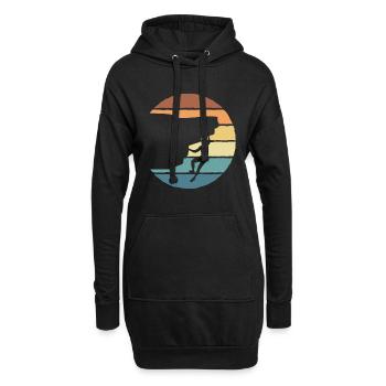 Felsklettern Boulder Klettern Kletterer - Hoodie-Kleid - Schwarz - Vorne