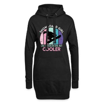 Snowboarderin Snowboard Girl much cooler - Hoodie-Kleid - Schwarz - Vorne