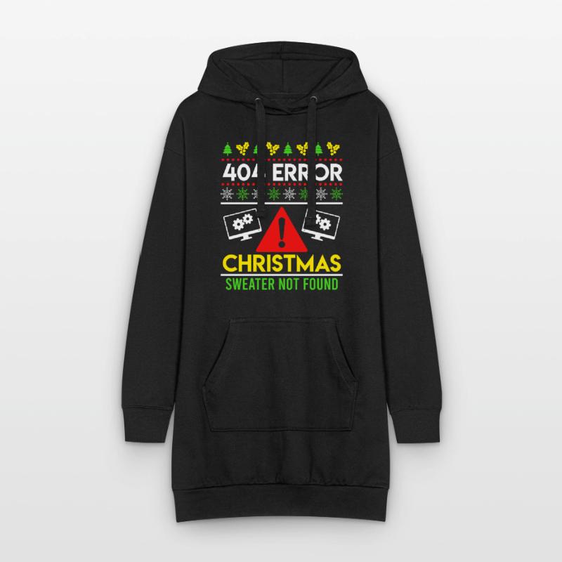 404 Error Ugly Chritsmas Coder Programmer Code Hoodie Dress