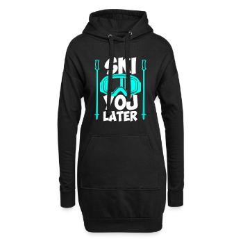 Skifahrer Spruch Ski you later Apres Ski - Hoodie-Kleid - Schwarz - Vorne