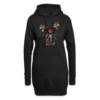 Noël Mignon Teckel Wiener Dog Cadeau - Sweat-shirt à capuche long Femme - noir - Devant
