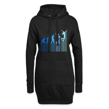 Badmintonspieler Evolution Affe Mensch Entwicklung - Hoodie-Kleid - Schwarz - Vorne