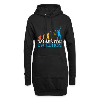 Badminton Evolution Affe Badmintonspieler - Hoodie-Kleid - Schwarz - Vorne