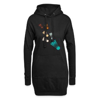 Retro Badminton Federbälle Shuttlecocks - Hoodie-Kleid - Schwarz - Vorne