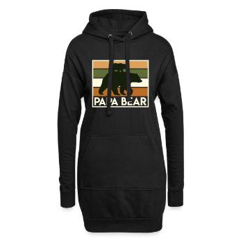 Papa Bear werdender Papa Vatertag - Hoodie-Kleid - Schwarz - Vorne